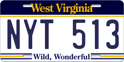 WV license plate NYT513