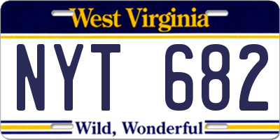 WV license plate NYT682