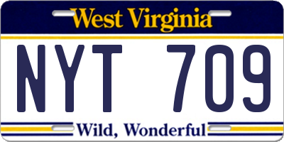 WV license plate NYT709