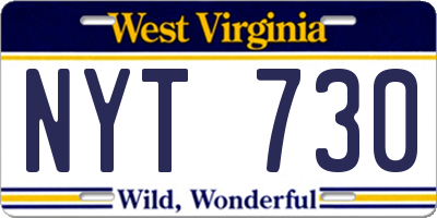 WV license plate NYT730