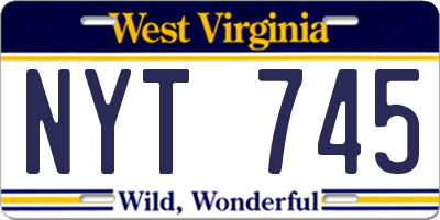 WV license plate NYT745