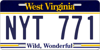 WV license plate NYT771