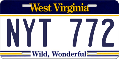 WV license plate NYT772