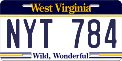 WV license plate NYT784