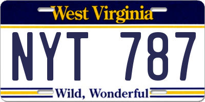 WV license plate NYT787