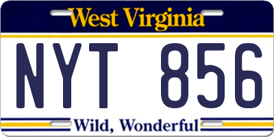 WV license plate NYT856