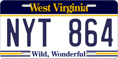 WV license plate NYT864