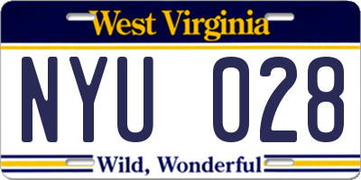 WV license plate NYU028