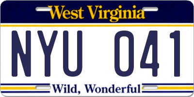 WV license plate NYU041
