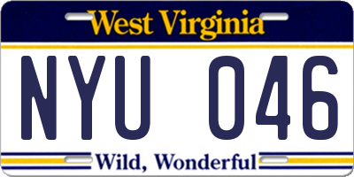 WV license plate NYU046