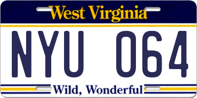 WV license plate NYU064