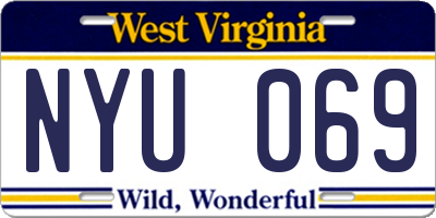 WV license plate NYU069