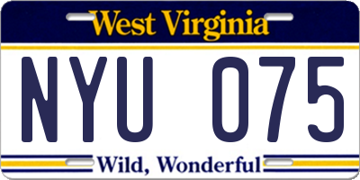 WV license plate NYU075