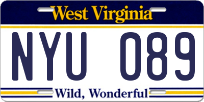 WV license plate NYU089