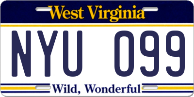 WV license plate NYU099
