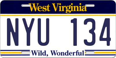 WV license plate NYU134