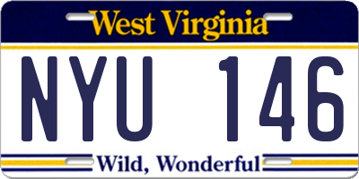 WV license plate NYU146