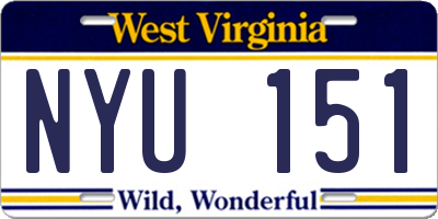 WV license plate NYU151