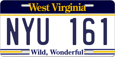 WV license plate NYU161
