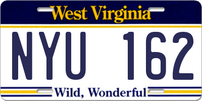 WV license plate NYU162