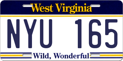 WV license plate NYU165