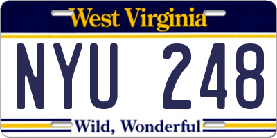 WV license plate NYU248