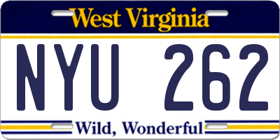 WV license plate NYU262