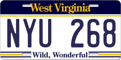 WV license plate NYU268