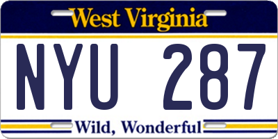 WV license plate NYU287