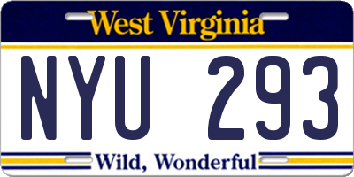 WV license plate NYU293