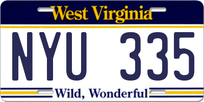 WV license plate NYU335