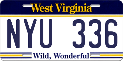 WV license plate NYU336