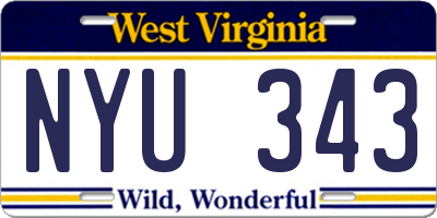 WV license plate NYU343