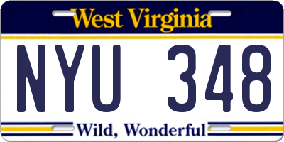 WV license plate NYU348