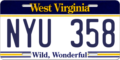 WV license plate NYU358