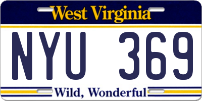 WV license plate NYU369