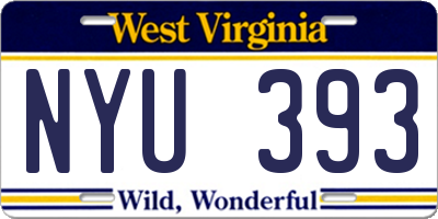 WV license plate NYU393