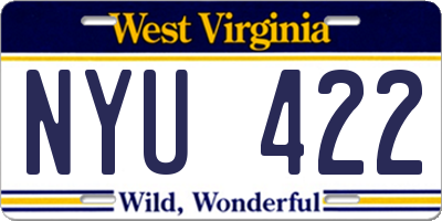 WV license plate NYU422