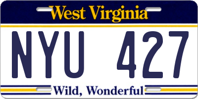 WV license plate NYU427