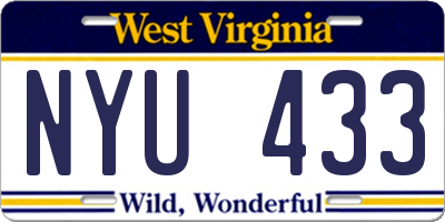 WV license plate NYU433
