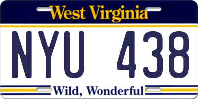 WV license plate NYU438