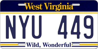 WV license plate NYU449