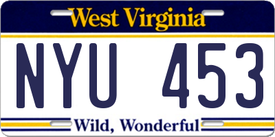 WV license plate NYU453