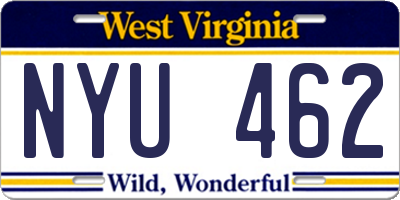 WV license plate NYU462