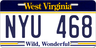 WV license plate NYU468