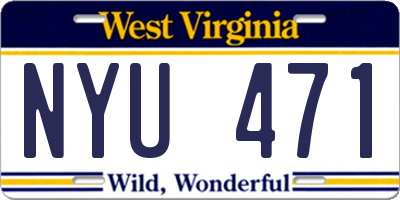 WV license plate NYU471