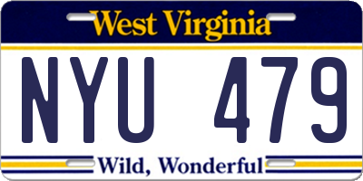 WV license plate NYU479