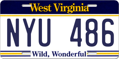 WV license plate NYU486