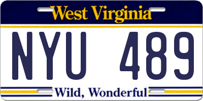 WV license plate NYU489