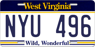 WV license plate NYU496